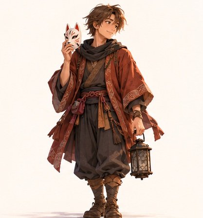 Portrait of The Boy with the Fox Mask